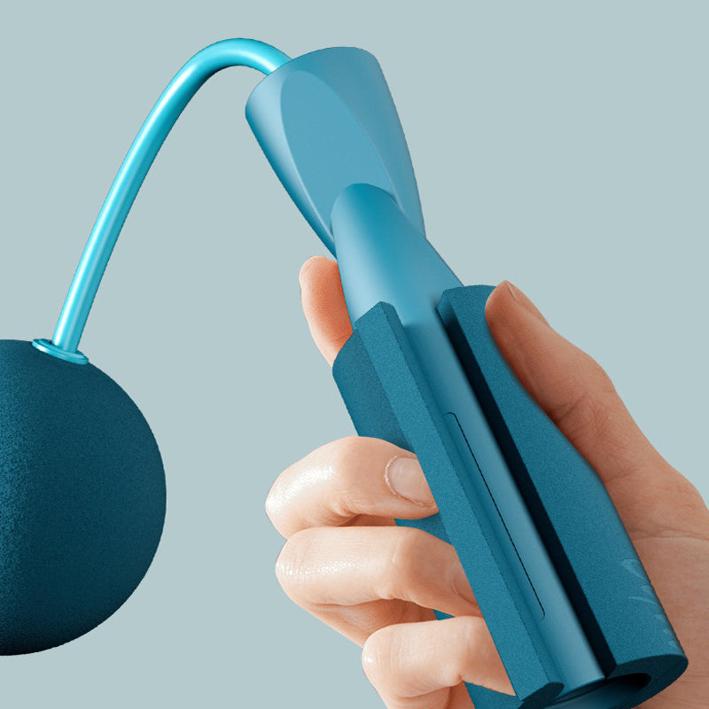 Teal non-slip foam grip in hand